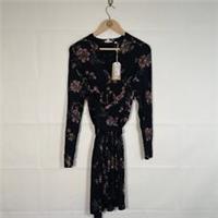 Fat Face Dress Black Pink Womens Size 16 Delphine Tapestry Wrap Party - 16 Regular