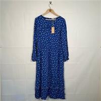 Fat Face Dress Blue Womens Size 16 Floral Summer Long Sleeve Dress Party - 16 Regular
