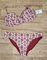 Fat Face Floral Bikini Size 18 Top And Bottoms Red Rust Jaipur Brand New Twist - 18 Plus