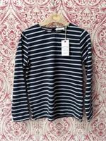 FatFace Young Crew Navy Breton Blue T-Shirt Age 8-9 Years BNWT - 8-9 Years Regular