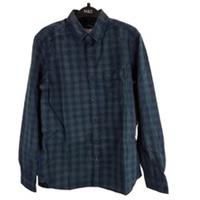 fat face mens shirt green & blue check button up collared long sleeve size xs - XS Regular