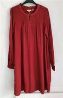 Fat Face Rust Red Midi Dress, Size UK 12 New Long Sleeves - 16 Regular
