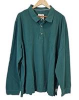 Fat Face Polo Shirt Long Sleeve Pique Dark Green Cotton Size 4XL - NEW, RRP &pound;35 - 4XL Regular