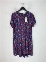 Fat Face Multicolour Floral Top Crew Neck Short Sleeve Jersey Pockets UK 16R NEW - 16 Regular