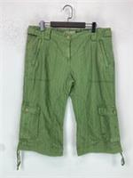 Fat Face Green Plain Cargo Shorts Mid Rise Pocket Drawstring Hem UK 14 NEW - 14 Regular