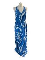 FatFace Maxi Dress UK 12 Blue Organic Cotton/ Linen Marine Conservation Society - 12 Regular