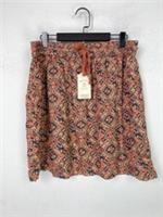 Fat Face Orange Floral Mini Lightweight Skirt High Waist Drawstring UK 18 NEW - 18 Regular