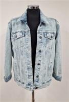 Fat Face denim jacket 10 acid wash cotton blue Ottilee oversized womens NEW - 10 Regular