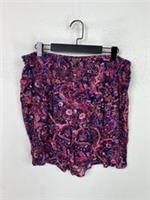 Fat Face Purple Pink Paisley Floral Shorts High Rise UK 16 NEW - 16 Regular