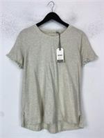 FatFace Beige Marl Nightwear Top Crew Neck Short Sleeve Ruffle UK 14 NEW - 14 Regular