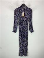 FatFace Navy Floral Long Sleeve Tapered Leg Belted Jumpsuit UK 6 NEW - 6 Regular