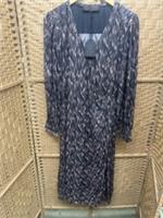 fatface size 14 dress midi grey with white pink silver geo print new with labels - 14 Regular