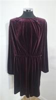 Fat Face Velvet Dress UK 16 US 12 Burgundy Annie Long Sleeve NEW Maroon Smocked - 16 Regular