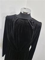 Fat Face Black Velvet Dress Size 10 Long Sleeve Annie Mock Wrap Christmas NEW - 10 Regular