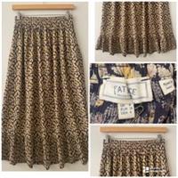 FAT FACE Skirt Sz 8 Abstract Print Pockets Boho Grey Mix Summer Midi Women - 8 Regular