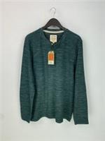 FatFace Green Marl Regular Fit Long Sleeve Grandad Neck Button XL NEW