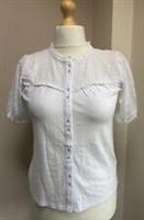 FatFace Ladies Helena Lace T Shirt In White Size 10 BNWT - 10 Regular