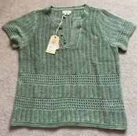 FatFace Size 12 Clara Crochet Tee In Mid Green BNWT Style 974238 - 12 Regular