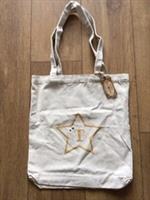 Fat Face Canvas Tote Bag Letter T Gold Heavy Duty Canvas BNWT
