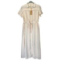 Fat Face Carey Stripe Shirt Midi Summer Dress Size 12 - 12 Regular