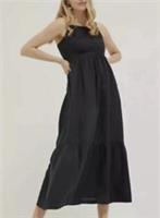 Fat Face Linen Midi Dress Black Tie Back UK 20 bnwt Rrp£89 Julien - 20 Regular