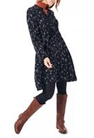 FAT FACE Nieve Nordic Jersey Floral Dress RRP £57 size 14R Black Ditsy Print - 14R Regular