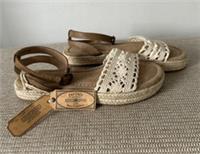 Fatface Ladies Sandals Espadrill Ivory Tilly Crochet RRP £55.00 Size 6UK