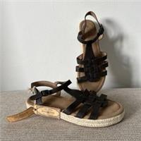 Fatface Ladies Sandals Espadrill Leather Adira Cage Brown RRP £59.00 Size 6.5
