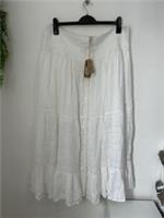 Fat Face WB Rhea Beach White Maxi Skirt Size Uk 20 Regular NWTs - 20 Regular