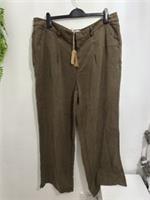 Fat Face Blake Wide Leg Drape Trousers Khaki Green Uk 20 Long NWTs - 20 Regular