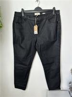 Fat Face Five Pocket Leggings Coated Black Uk 20 Regular NWTs - 20 Regular