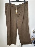 Fat Face Blake Wide Leg Drape Trousers Khaki Green Uk 22 Regular NWTs - 22 Regular