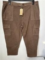 FatFace Women's Uk 20 Reg Aspen Cargo Chino Trouser Washed Brown NWTs - 20 Regular