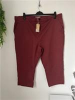 Fat Face Farnham Chino Crop Trousers Uk 22 Long Chinos NWTs Washed Red - 22 Regular