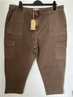 FatFace Women's Aspen Cargo Chino Trouser Uk Size 20 Regular Brown NWTs - 20 Regular