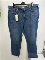 Fatface Size 22 Long Linton Raw Edge Mid Blue Jeans NWTs - 22 Regular