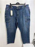 Fat Face Women's Blair Cargo Jeans blue Uk 22 Long NWTs - 22 Regular