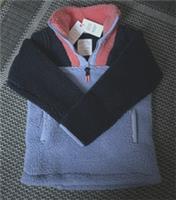 Girls Fleece Fatface Young Crew Collection 9 - 10 Years 1/4 Zip Blue/Pink