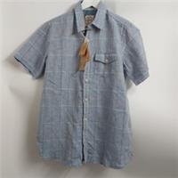 Fat Face XS Mans Mens Shirt Linen Cotton Blend Summer Shirt Sleeve Upton check - XS Regular