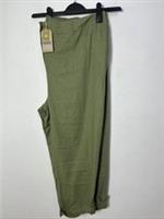 Fat Face Ladies Austell Linen Blend Joggers Trousers Khaki Uk 24 Regular NWTs - 24 Regular