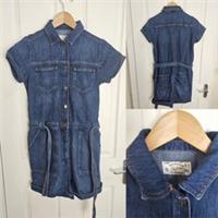 Size 10 Brand New Fat Face Blue Denim Short Sleeved Summer Playsuit