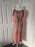 FatFace Tropical Print Summer Strappy Dress Coral Palm - Size 12 BNWT - 12 Regular