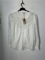 Fat Face White Bea Broderie Long Sleeves Blouse, Uk 20 Beautiful Blouse - 20 Regular