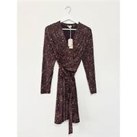 Fat Face Delphine Jersey Dress Size UK 14 Purple Spotted Fixed Wrap RRP &pound;56 - 14 Regular