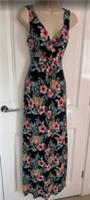 FatFace Pineapple Punch Maxi Dress Tropical Hibiscus Floral Navy Blue UK 10 NWT - 10 Regular