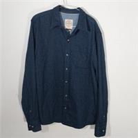 Fat Face Size L MENS TWILL BLUE NAVY SHIRT 100% COTTON Large - L Regular