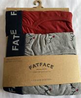 Fat Face Mens 2 Pack Rudolph Stag Head Boxer Shorts Grey New Sizes M L XL - L Regular