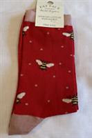 Fat Face Womens Bee Socks Red New Size UK 4-7