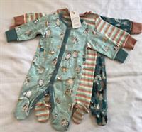 Fat Face Baby Romper / Sleepsuit 3 Pack New Age 0-3 3-6 9-12 Months Penguins