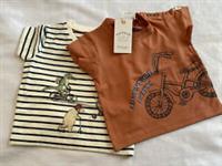 Fat Face Baby T Shirt 2 Pack New Age 3-6 6-9 Months Bikes / Striped